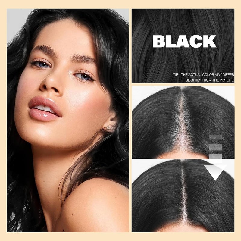 Azonbey Root Touch Up Sets,Hairline Powder for Women Cover Up- Hairline Concealer for Thin and Thinning Hair, Water & Sweat Resistant,Contain Makeup Brush (Black, Med-Makeup Brush) - Image 2
